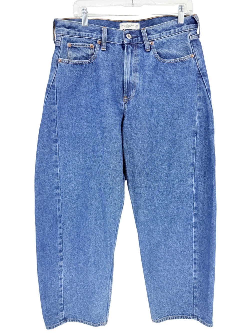 Abercrombie Curve Love Mid Rise Barrel Jean 29 Wide Leg Baggy Butter Mom